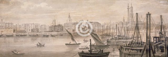 Old London Bridge, 1826.         Artist: F Jackson
