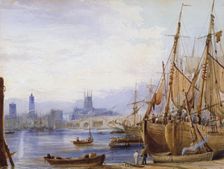 Old London Bridge and Southwark c1830. Artist: George B Campion