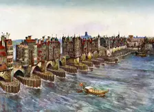 Old London Bridge, about 1630 (c1900-1920)