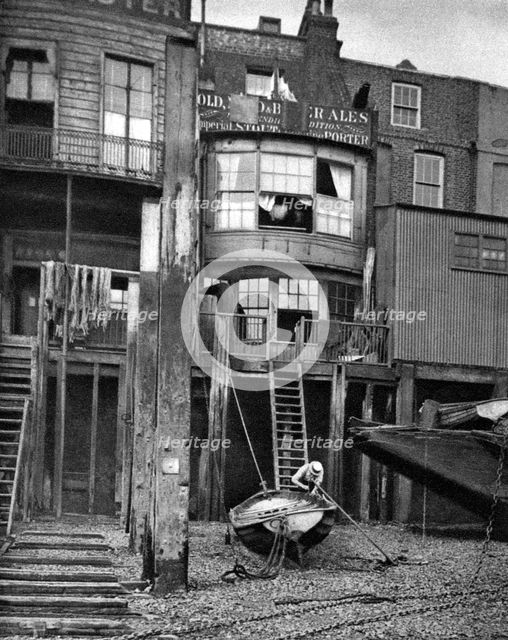 Old pub on the River Thames, London, 1926-1927. Artist: Unknown