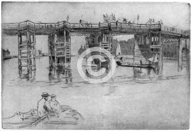 'Old Putney Bridge', 1879 (1904).Artist: James Abbott McNeill Whistler