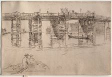Old Putney Bridge, 1879. Creator: James McNeill Whistler (American, 1834-1903)