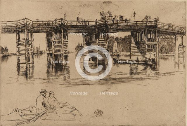 Old Putney Bridge, 1879. Creator: James Abbott McNeill Whistler.