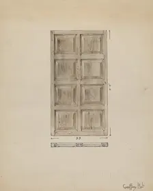 Old Paneled Door: Outside Door to Monastery, c. 1936. Creator: Geoffrey Holt
