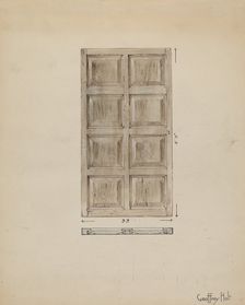 Old Paneled Door: Outside Door to Monastery, c. 1936. Creator: Geoffrey Holt