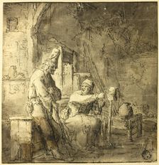 Old Peasant Couple in Cottage, n.d. Creator: Unknown