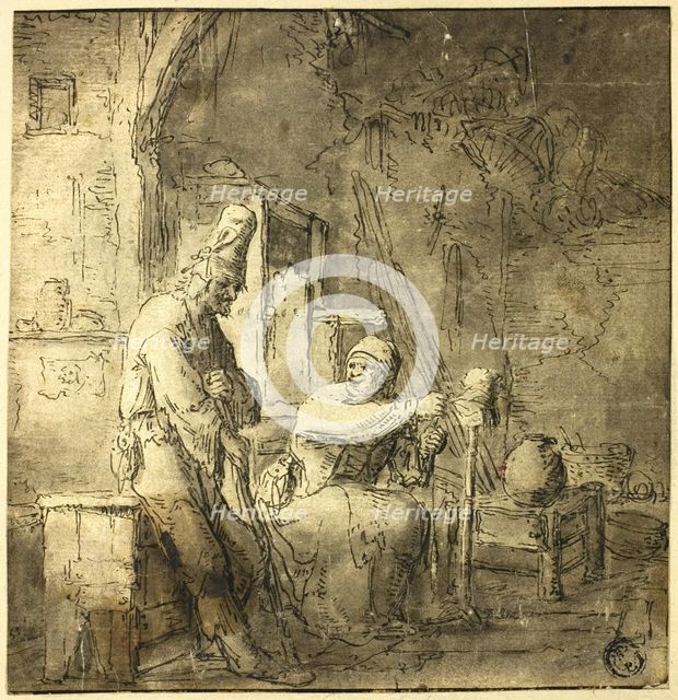 Old Peasant Couple in Cottage, n.d. Creator: Unknown.