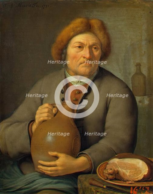 Old Peasant Holding a Jug, 1731. Creator: Frans van Mieris II.