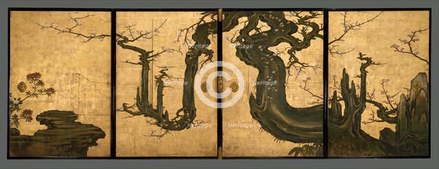 Old Plum, 1646. Creator: Kano Sansetsu.