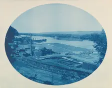 Old Ponton Bridge at N. McGregor, Ia., 1885. Creator: Henry Bosse