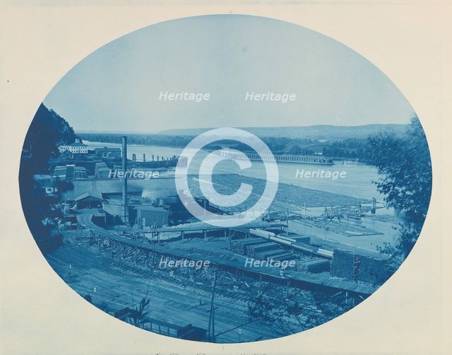 Old Ponton Bridge at N. McGregor, Ia., 1885. Creator: Henry Bosse.