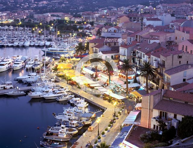 Old port from the Citadel, Calvi, Corsica, France. Creator: Peter Thompson.