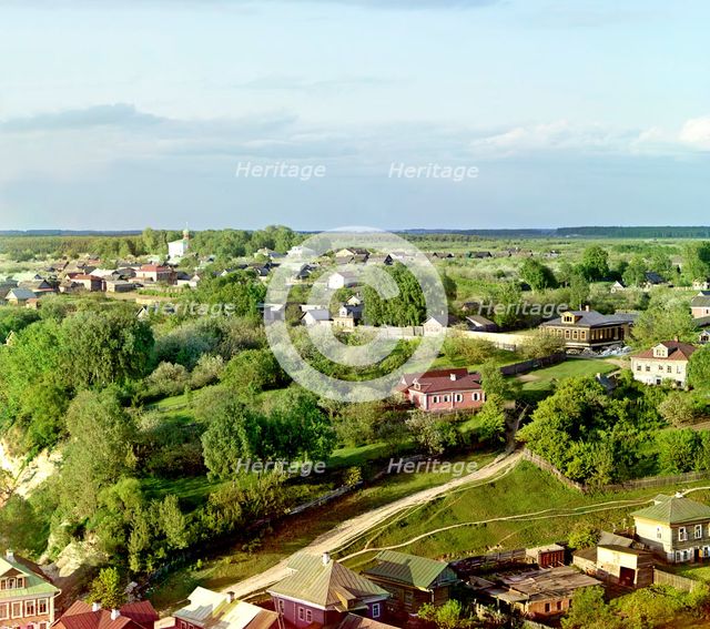 Old road toward Moscow; City of Rzhev, 1910. Creator: Sergey Mikhaylovich Prokudin-Gorsky.