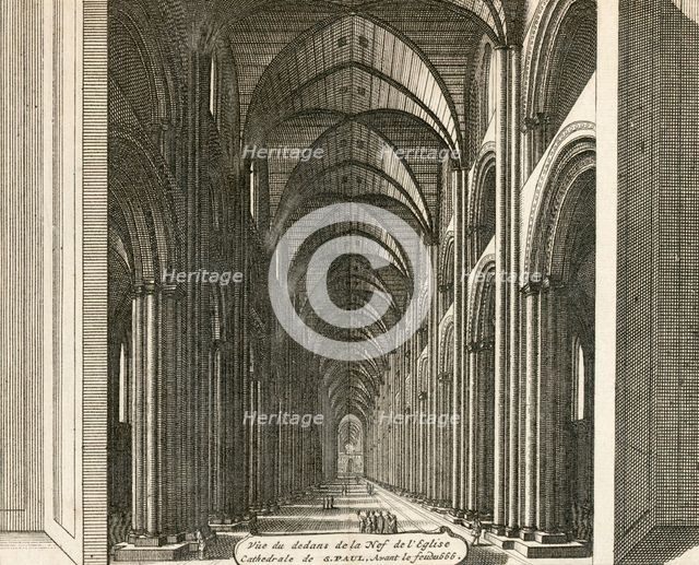Old St Paul's Cathedral, City of London, 1707. Artist: Unknown.