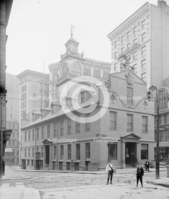 Old State House from Washington St., Boston, Mass., between 1900 and 1906. Creator: Unknown.