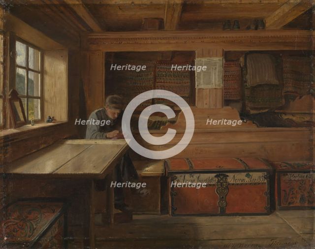 Old Storeroom in Vikoy, 1867. Creator: Adolph Tidemand.