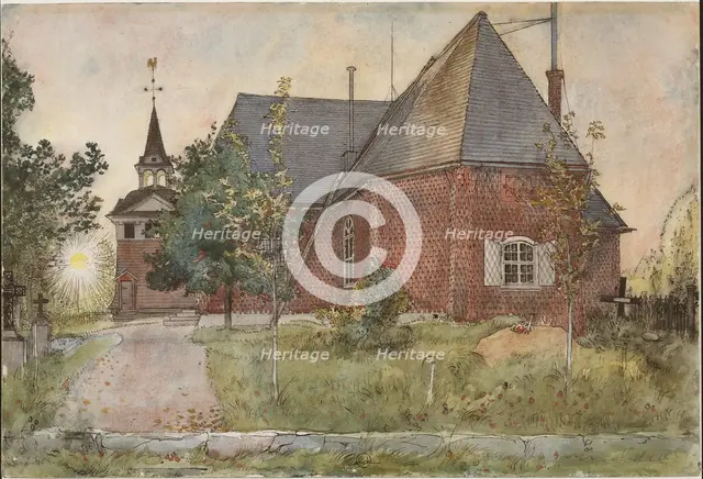 Old Sundborn Church. From A Home (26 watercolours). Creator: Carl Larsson.