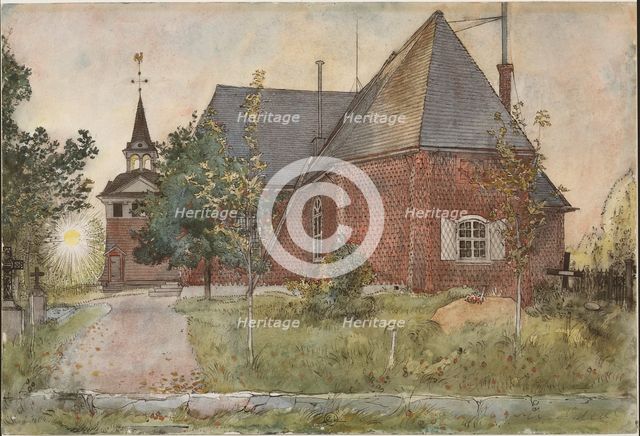 Old Sundborn Church. From A Home (26 watercolours). Creator: Carl Larsson.