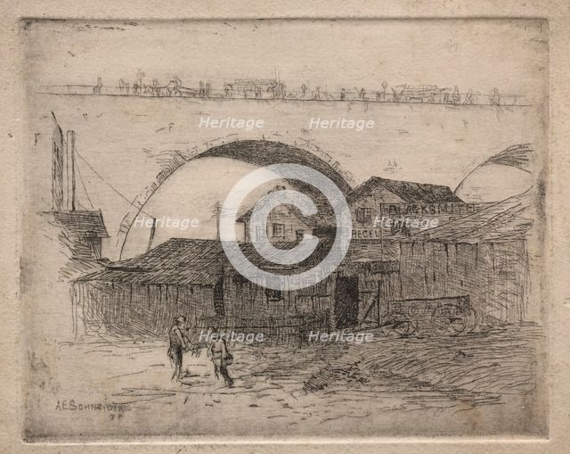 Old Superior Street Viaduct, Cleveland, 1887. Creator: Arthur E. Schneider.