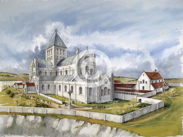 Old Sarum Cathedral, c1150, (c1990-2010). Artist: Peter Dunn.