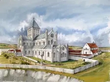 Old Sarum Cathedral, c1150, (c1990-2010). Artist: Peter Dunn