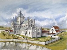 Old Sarum Cathedral, c1150, (c1990-2010). Artist: Peter Dunn