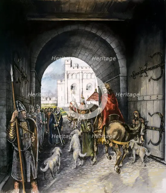 Old Sarum gatehouse entrance, 1140, (c1990-2010). Artist: Peter Dunn.
