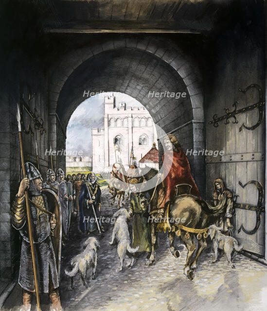 Old Sarum gatehouse entrance, 1140, (c1990-2010). Artist: Peter Dunn.