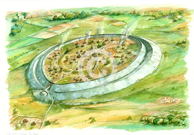Old Sarum, Iron Age, (c1990-2010). Artist: Peter Dunn.