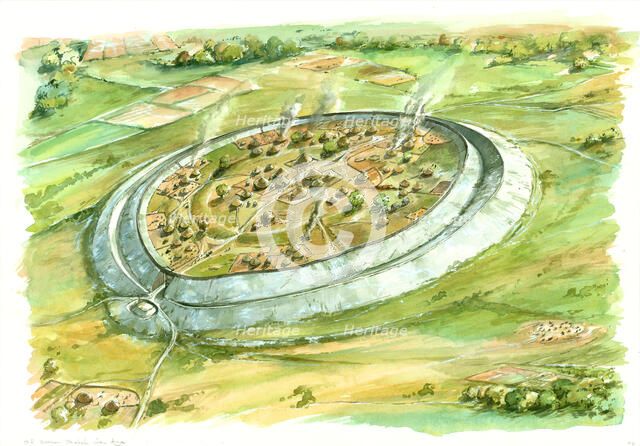 Old Sarum, Iron Age, (c1990-2010). Artist: Peter Dunn.