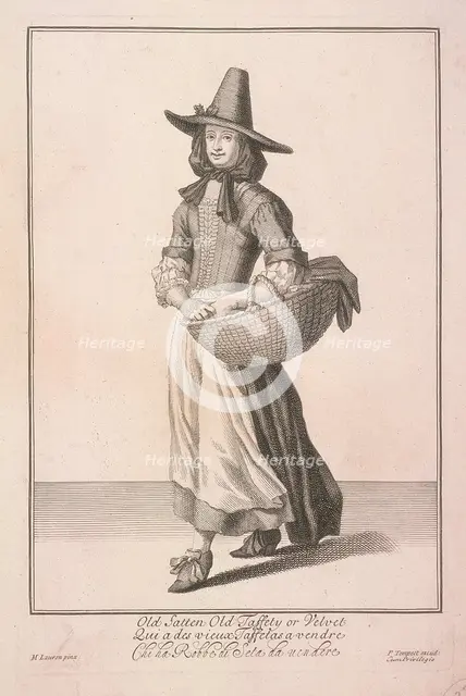 'Old Satten Old Taffety or Velvet', Cries of London, (c1688?). Artist: Pierce Tempest
