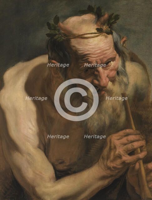 Old Satyr Holding a Flute, early-mid 17th century. Creator: Jacob Jordaens.