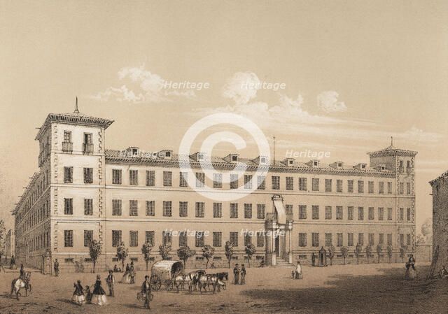 Old Seminary of Nobles, later transformed into the Military Hospital, engraving, 1870.