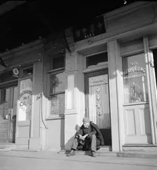 Old time Chinaman of the type that originally followed the crops in CA, Sacramento, CA, 1936. Creator: Dorothea Lange
