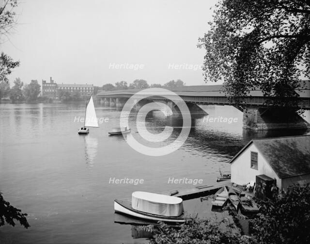 Old toll bridge and river, Springfield, Mass., between 1900 and 1910. Creator: Unknown.