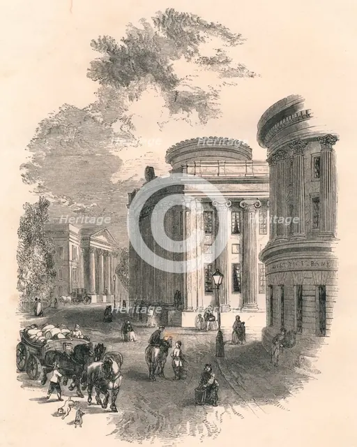 'Old Town Hall and Commercial Buildings, Leeds', c19th century. Artist: Unknown.
