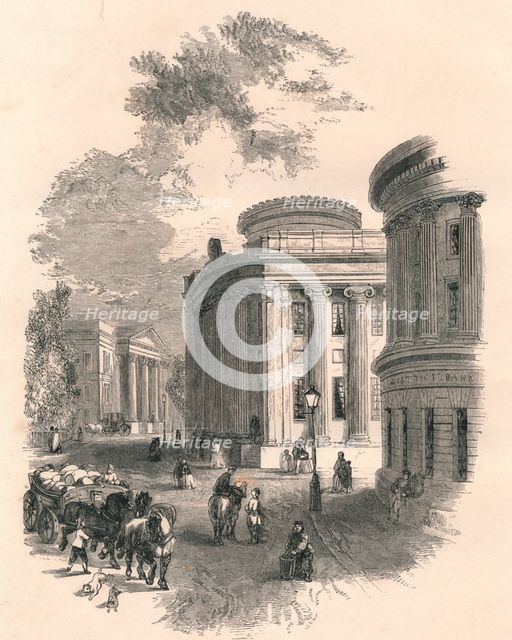 'Old Town Hall and Commercial Buildings, Leeds', c19th century. Artist: Unknown.