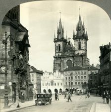 Old Town Square and Teyn Church, Praha, Czechoslovakia c1930s. Creator: Unknown