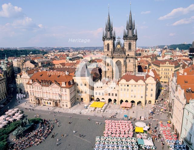 Old Town Square and Tyn Church, Prague, Czech Rebublic. Creator: Peter Thompson.