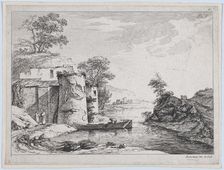 Old Towers on a River Bank, 1763. Creator: Jean-Jacques de Boissieu
