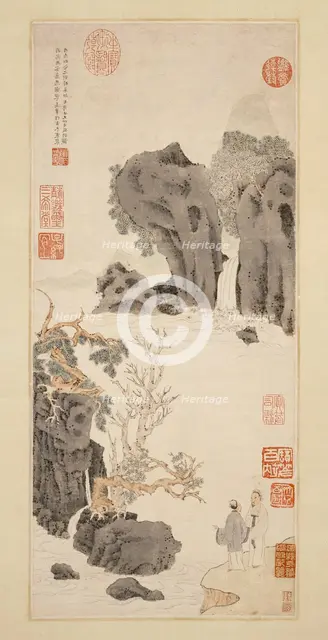 Old Trees by a Cold Waterfall, 1531. Creator: Wen Zhengming.