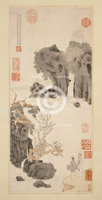Old Trees by a Cold Waterfall, 1531. Creator: Wen Zhengming.