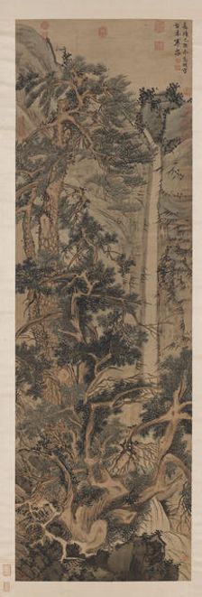 Old Trees by a Cold Waterfall. Creator: Wen Zhengming (1470-1559)