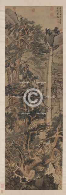 Old Trees by a Cold Waterfall. Creator: Wen Zhengming (1470-1559).