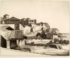 Old Walls And Roman Viaduct, Segovia, c1913. Creator: William Strang