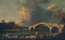 Old Walton Bridge 1754. Artist: Canaletto