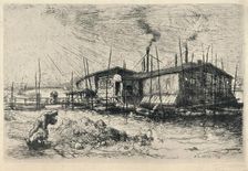 Old Washing-boats at Grenelle 1915. Artist: Auguste Lepere