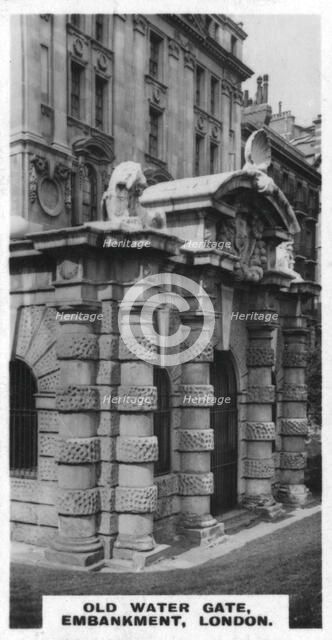 Old Water Gate, Embankment, London, c1920s. Artist: Unknown