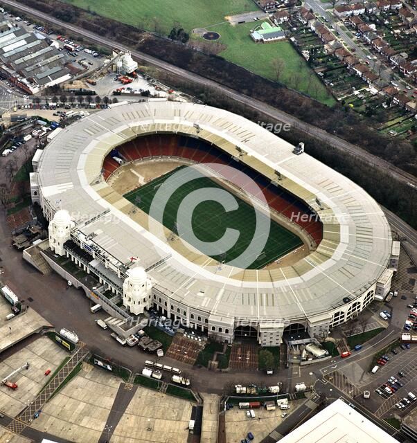 Old Wembley Stadium, London. Artist: Unknown.