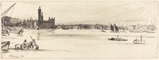 Old Westminster Bridge, 1859. Creator: James Abbott McNeill Whistler